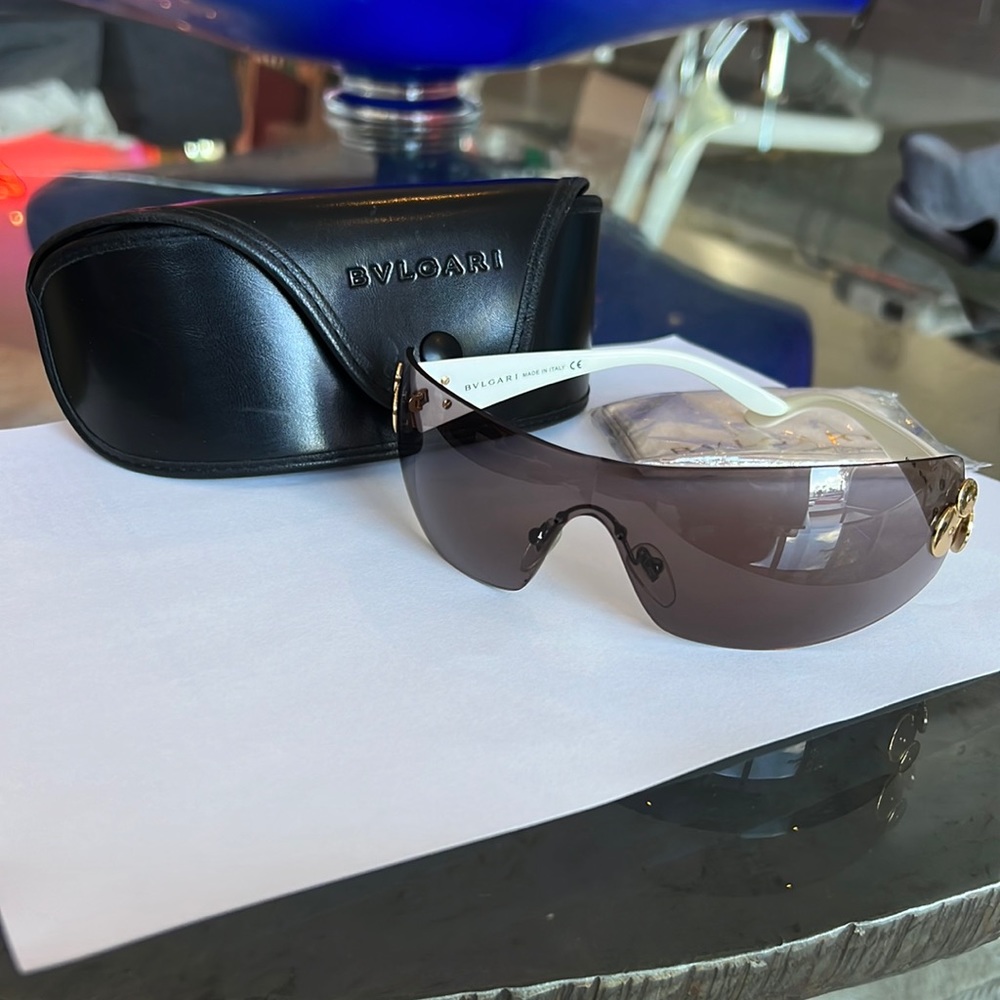Bvlgari white sunglasses